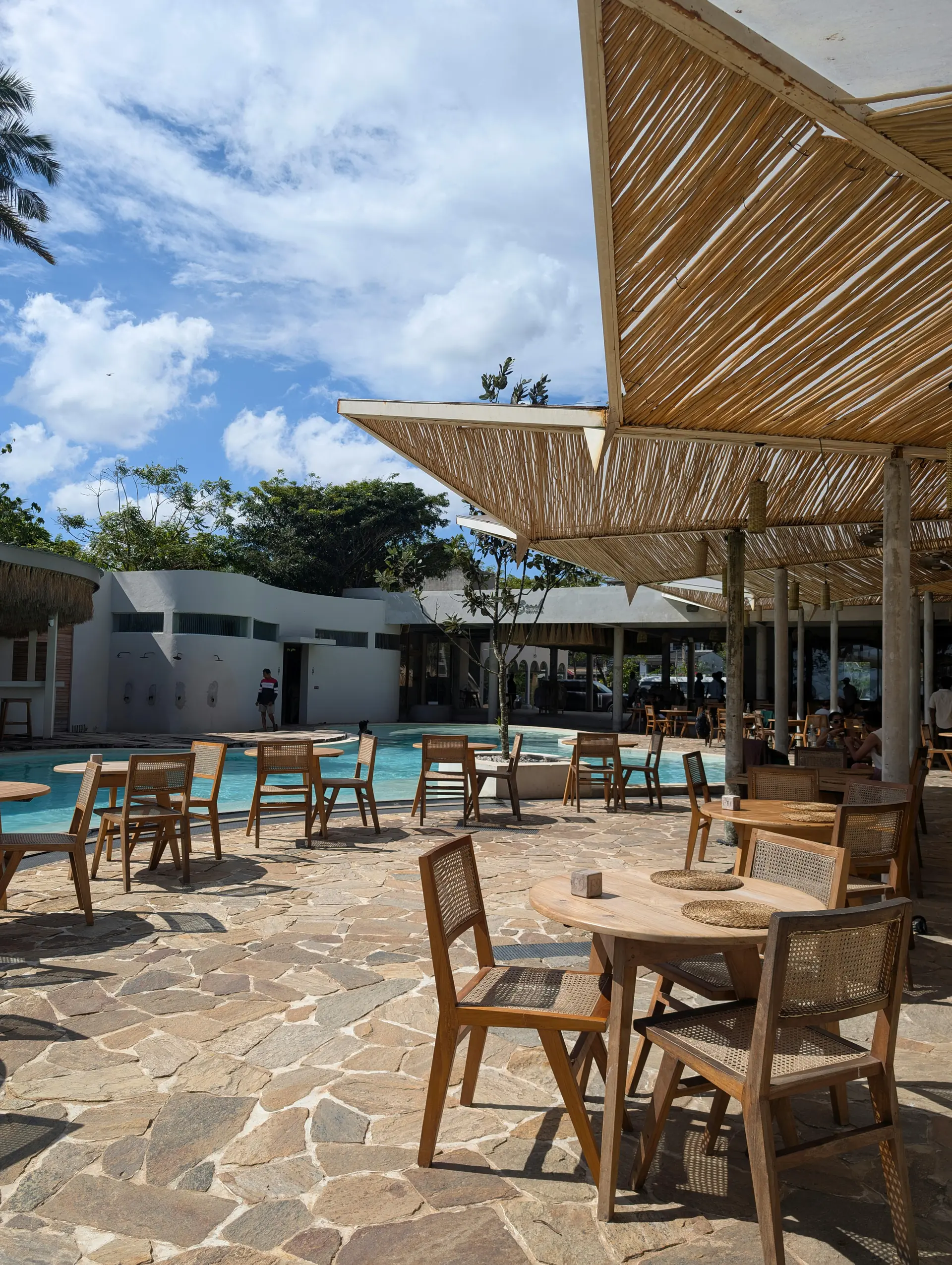 Resort terrace with sea view